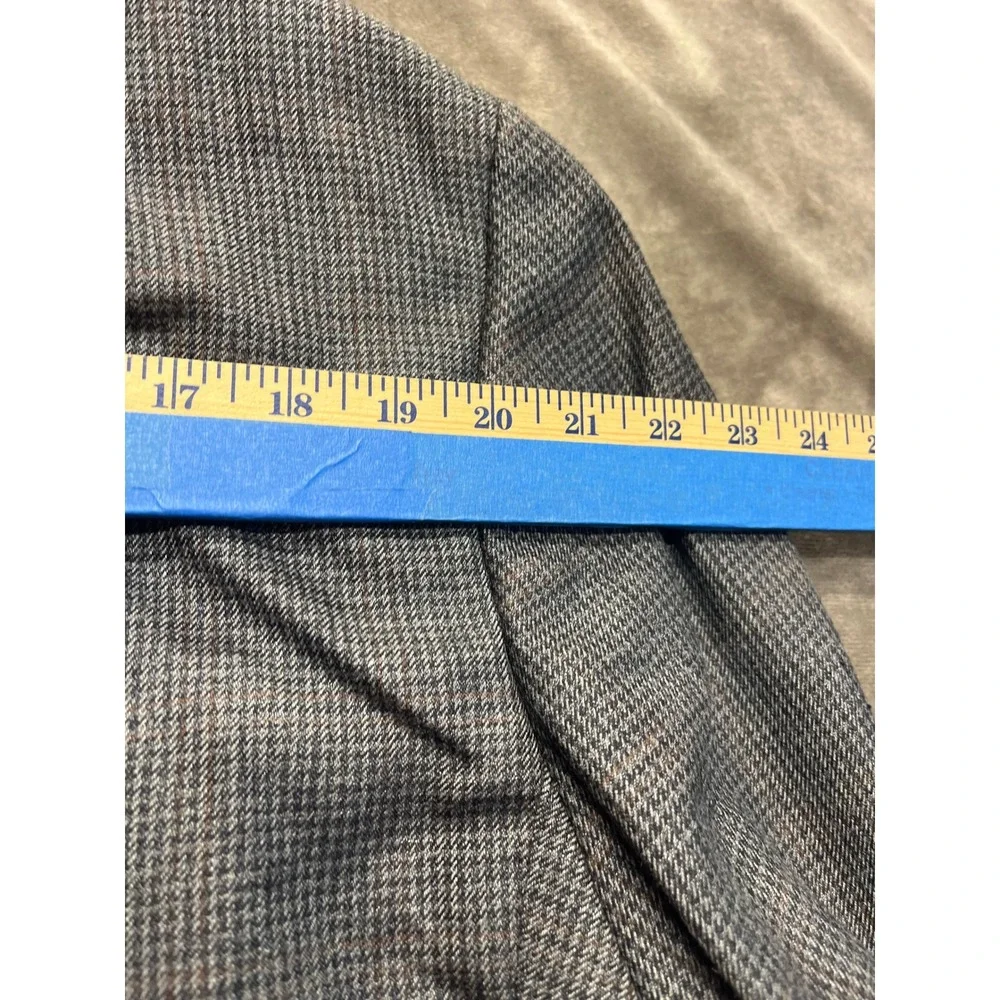 Lauren Ralph Lauren Mens 50R Silk Wool‎ Blazer Grey Houndstooth Sport Coat 50 R